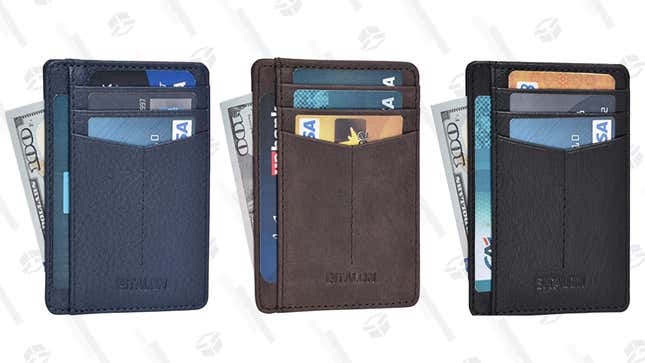 ESTALON Minimalist Wallet (Brown) | $8 | Amazon
ESTALON Minimalist Wallet (Black) | $8 | Amazon
ESTALON Minimalist Wallet (Blue) | $8 | Amazon