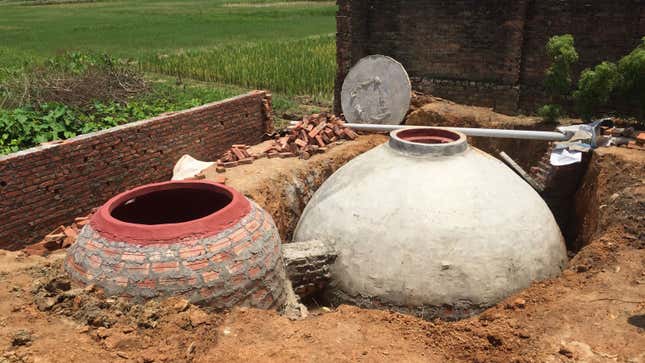 Two recently-built digesters in Hanoi, Vietnam.