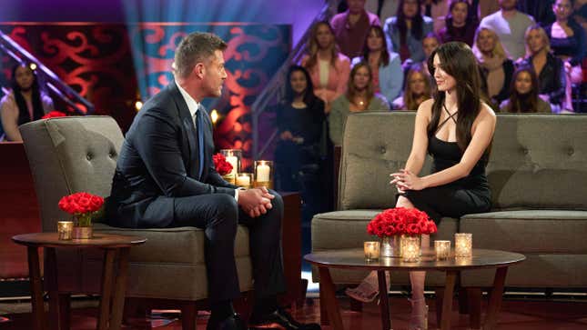 The Bachelor host Jesse Palmer and contestant Greer Blitzer