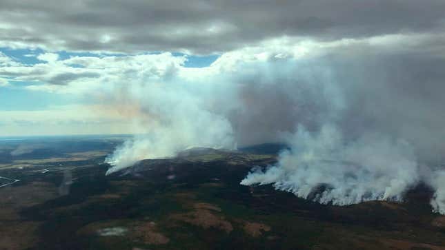 A photo of the East Fork wildfire in Alaska near St. Mary’s.