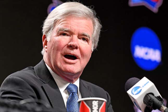 Mark Emmert is stepping down as head of the NCAA.