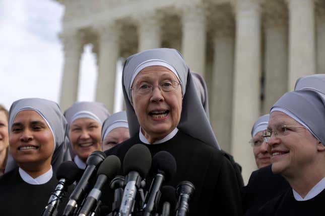 Activism by The Little Sisters of the Poor is part of the Catholic Church’s long-time endorsement of FABM.