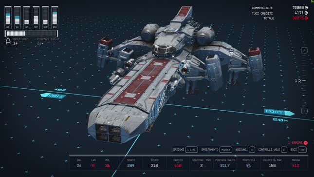 A remake of the Viper III from Battlestar Glactica sits in Starfield's ship creator.