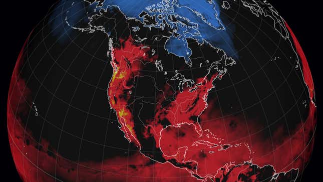A screenshot showing the misery index overlaid on North America.