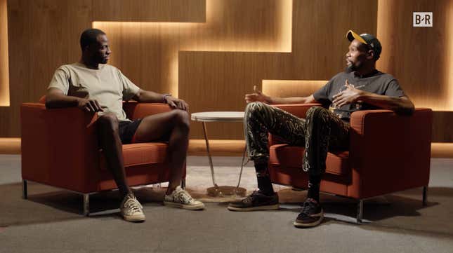 Draymond Green (L) and Kevin Durant on Bleacher Report’s “Chips”