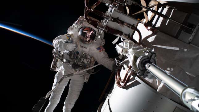 NASA Astronaut Frank Rubio during a spacewalk outside the ISS on November 15.