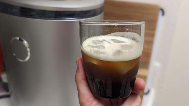 A drink made with the Spinn coffee maker
