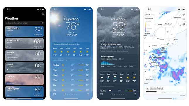 Image for article titled The 7 Best Weather Apps to Replace Dark Sky on iPhone and Android