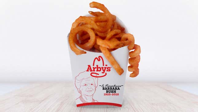 Image for article titled Arby’s Releases Barbara Bush Tribute Edition Curly Fries