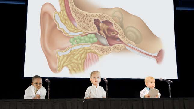 Image for article titled Toddler Scientists Finally Determine Number Of Peas That Fit Into Ear Canal