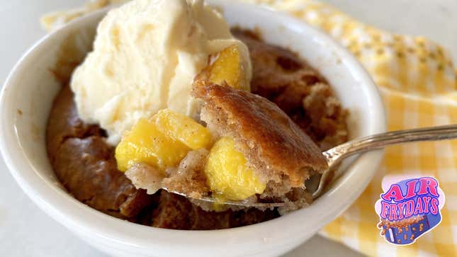 Image for article titled Turn a Single Peach Into an Air Fried Cobbler for One