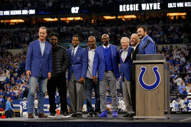 Pretty much anyone in this photo would have been a better pick to helm Indy than Jeff Saturday (far right). 