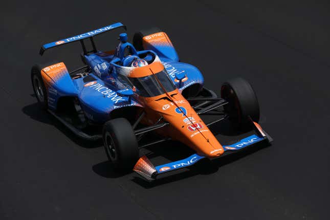 Scott Dixon in his No. 9 Chip Ganassi Racing Honda during practice for the 2022 Indy 500