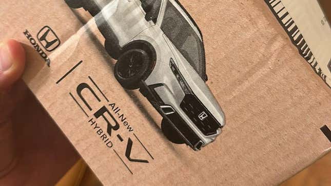 A Honda ad on an Amazon box