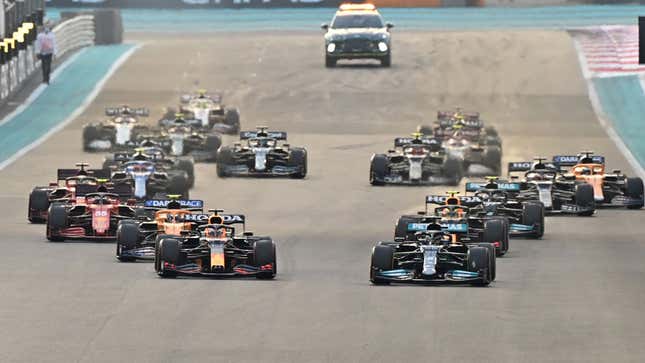 The start of the Abu Dhabi Grand Prix at the Yas Marina circuit 