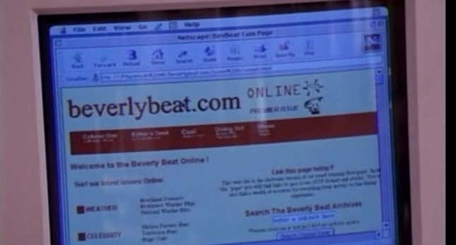 A screenshot of the Beverly Beat website 