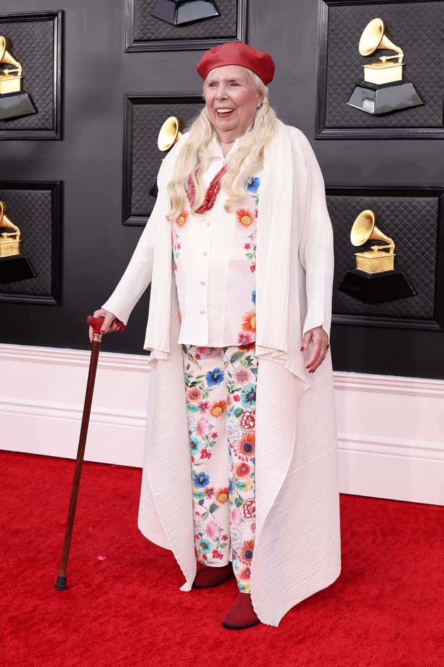 Joni Mitchell attends the 64th Annual GRAMMY Awards at MGM Grand Garden Arena on April 03, 2022 in Las Vegas, Nevada. 
