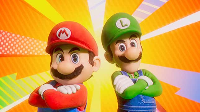 Mario and Luigi strike a cool pose.