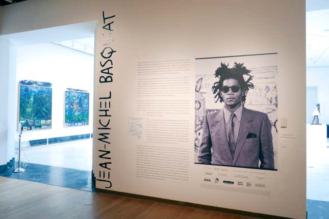 Entrance to an exhibit by artist Jean-Michel Basquiat is seen at the Orlando Museum of Art, Wednesday, June 1, 2022, in Orlando, Fla.