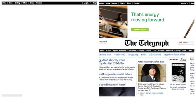 Image for article titled This is what the web looks like without ads