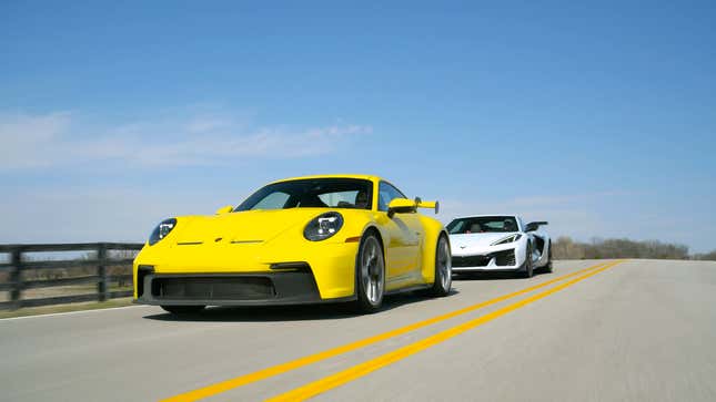 Image for article titled See How the new Corvette Z06 Compares to a Porsche 911 GT3