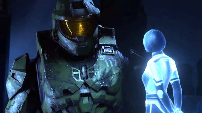The Master Chief and his new AI companion as seen in Halo Infinite's upcoming campaign. 