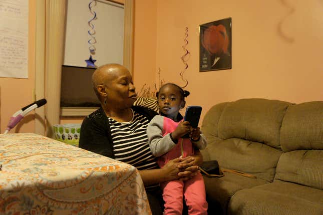 Rhonda Anderson holds her granddaughter, Zala.