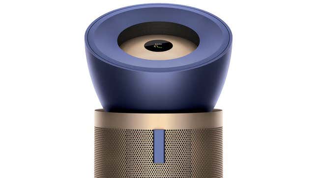 A close-up of the upper section of the Dyson Purifier Big+Quiet Formaldehyde air purifier.