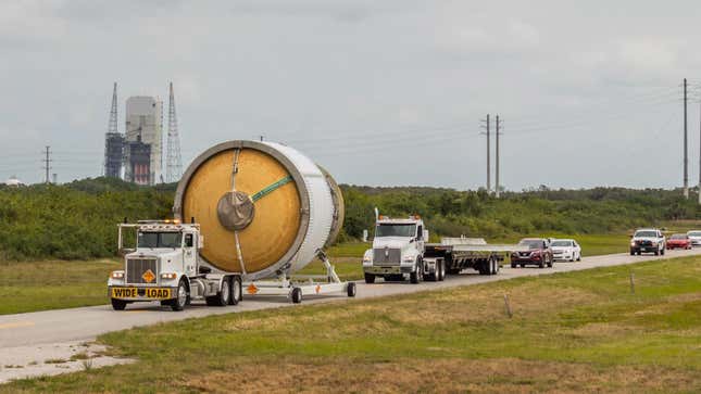 ICPS-2 being transported to the Delta Operations Center at Cape Canaveral for processing.