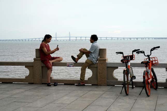 This is as close as many people in Hong Kong will get to the bridge.