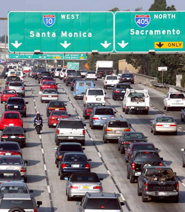 Believe it or not, it’s not even goddamn lunchtime yet for these commuters in Southern California.