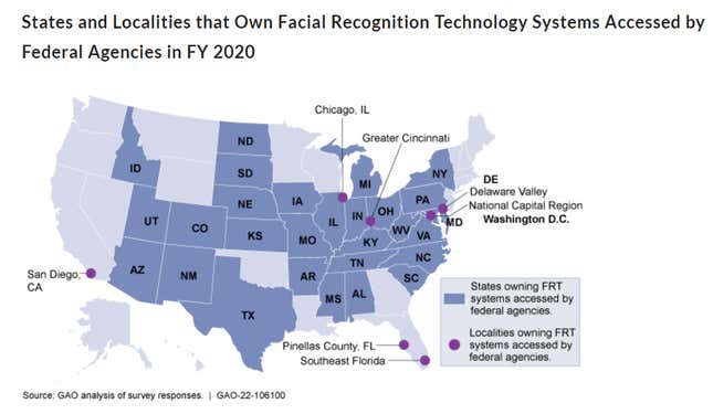 Image for article titled The Feds Don't Know How Often They're Using Facial Recognition