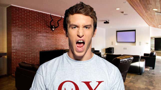 Image for article titled Frat President Chews Out Brothers Infected With Covid-19 For Not Sanitizing Balls Before Teabagging Pledges