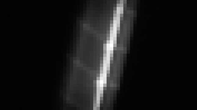 A fuzzy photo shows NASA’s LRO in space.
