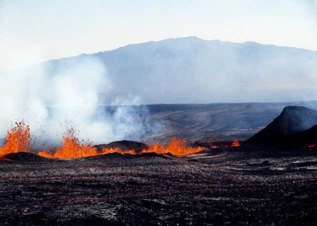 Mauna Loa erupts in 1984.