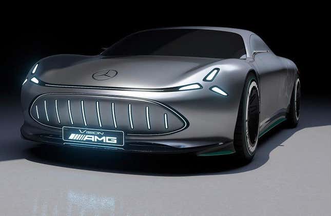 The Vision AMG’s Panamericana grille is a throwback to famous race cars of the past.