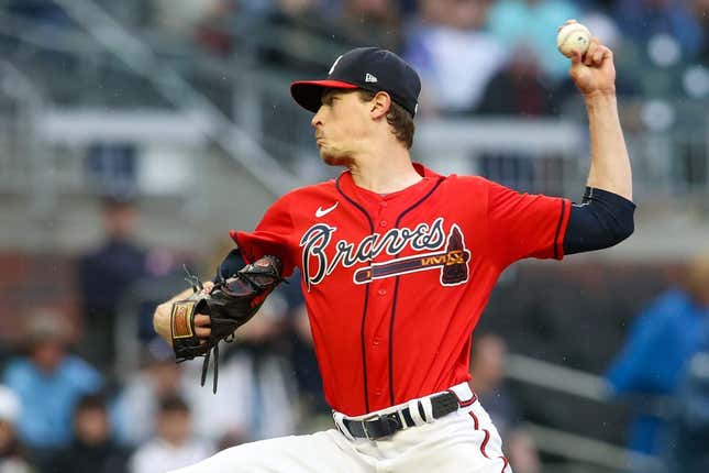 May 5, 2023; Atlanta, Georgia, USA; Atlanta Braves starting pitcher Max Fried (54) throws against the Baltimore Orioles in the first inning at Truist Park.