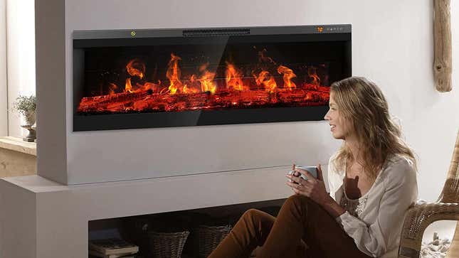 Cozy Up to This Wall-Mounted Electric Fireplace for $40 off