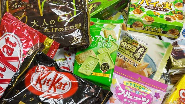 Japanese Kit Kats, Hello Kitty candy, and other snacks