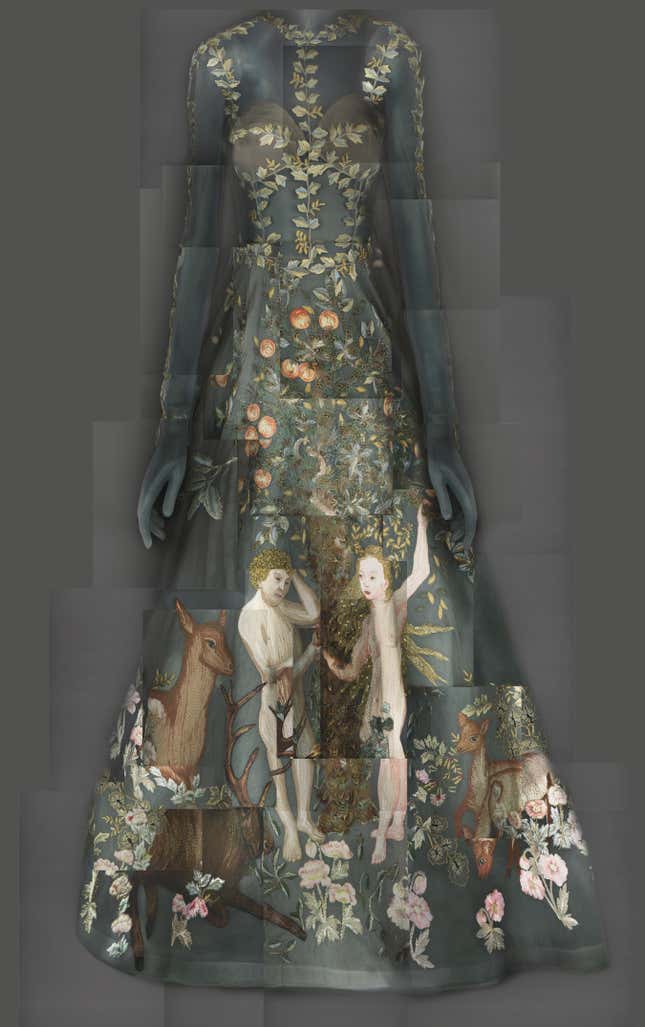 Evening Dress, Maria Grazia Chiuri and Pierpaolo Piccioli for Valentino, spring/summer 2014 haute couture; Courtesy of Valentino S.p.A. Image courtesy of The Metropolitan Museum of Art, Digital Composite Scan by Katerina Jebb