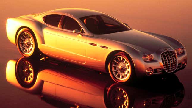 A photo of the Chrysler Chronos concept car at sunset. 
