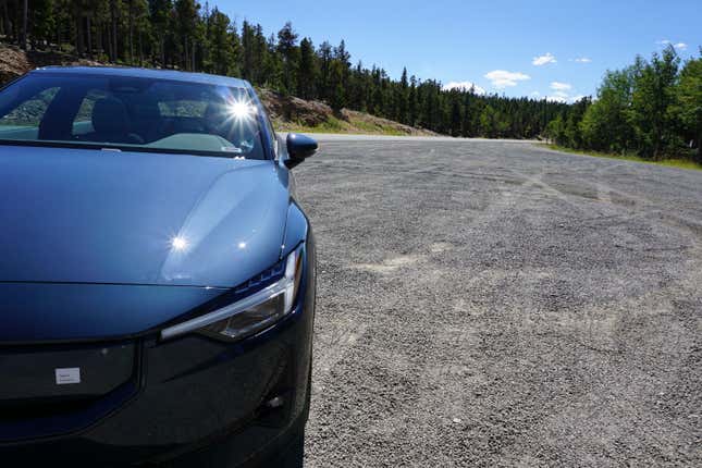 A blue 2024 Polestar 2 dual motor.