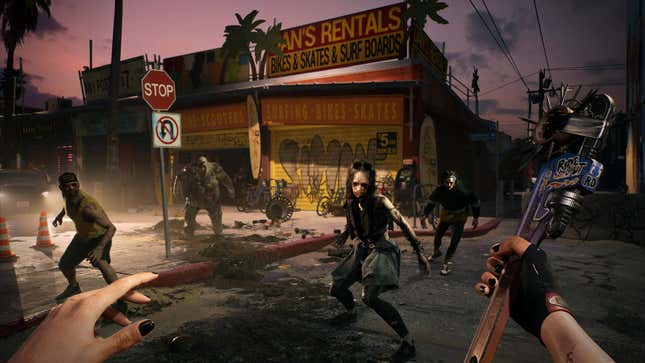 Zombies swarm a player in Dead Island 2.