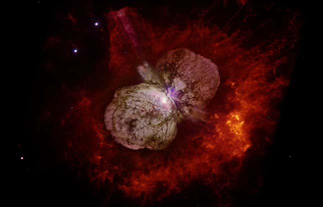 La estrella Eta Carinae, uno de los pocos remanentes de hipernovas conocidos.