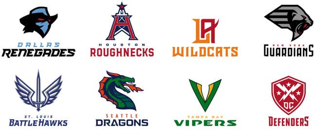 Image for article titled The New XFL Team Names And Logos Are Something Worse Than Bad