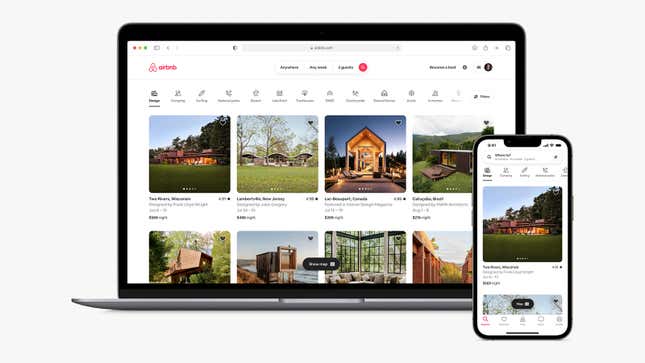 screenshot of airbnb