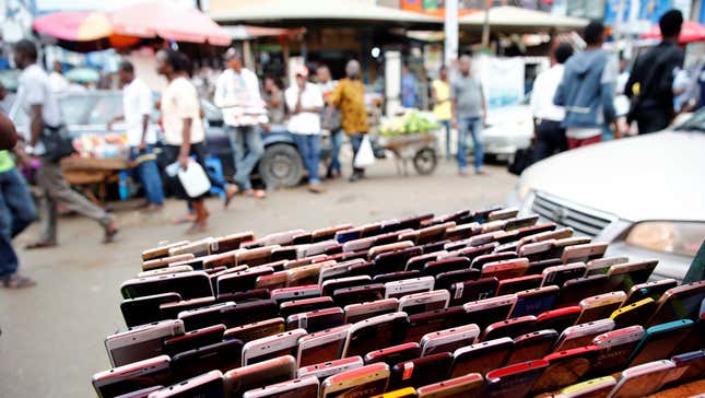 'Computer Village' in Ikeja district in Nigeria's commercial capital Lagos, Nigeria.