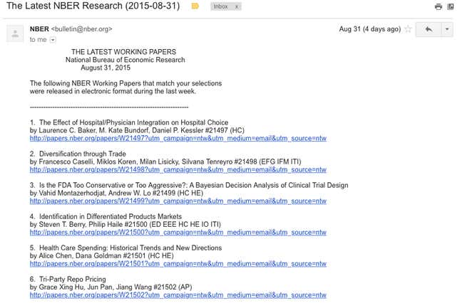 This week’s email, the last to appear in processing order.