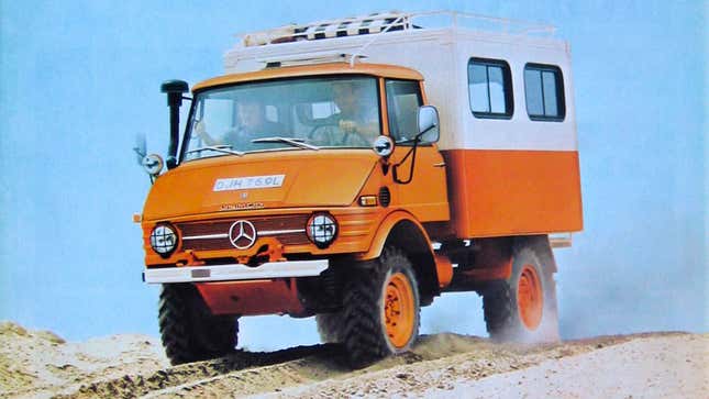 A photo of a Mercedes Benz Unimog truck 
