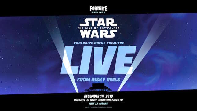 Se estrenará una nueva escena de <i>Star Wars: The Rise of Skywalker</i> en un cine de <i>Fortnite</i>